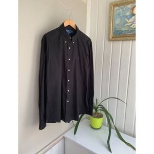 Polo Ralph Lauren Vintage‎ Long Sleeve Button Shirt Black Size XL